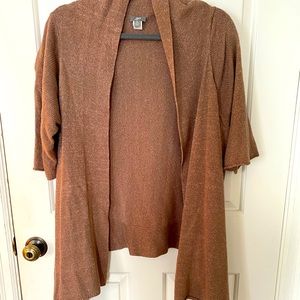 J Jill camel knit travel wrap with elbow sleeves
